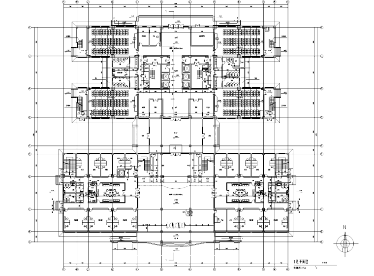 [江苏]中国药大研究生实验楼室内设计施工图-一层平面图