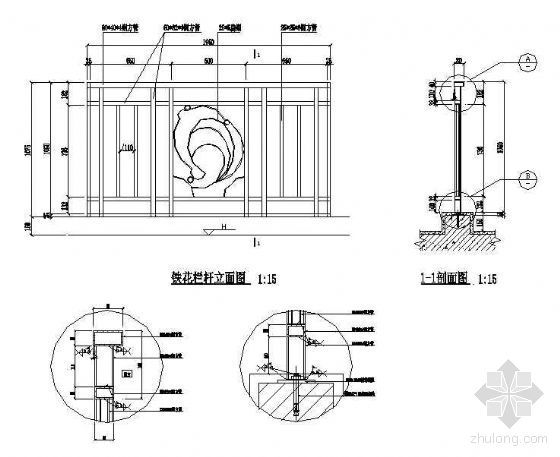 铁艺栏杆立面CAD资料下载-铁艺栏杆立面图9