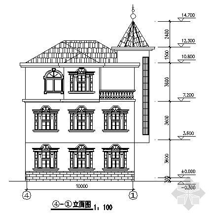 农村某三层别墅建筑设计方案图-2