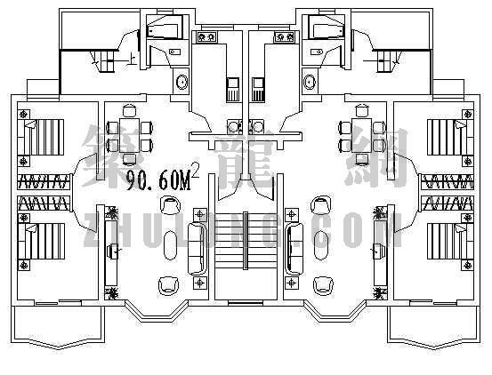 某小型住宅楼平面设计方案(B型)-2