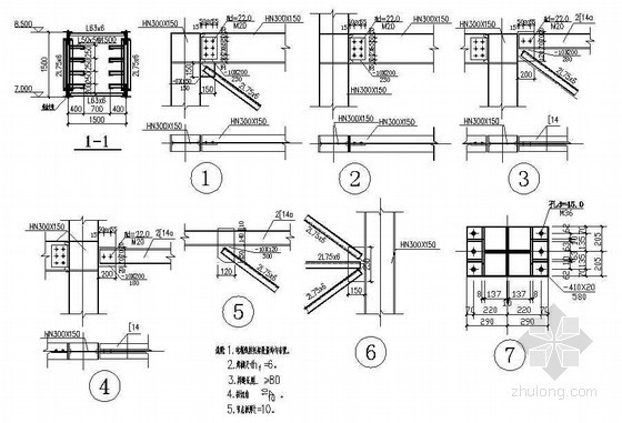 钢结构桁架节点详图资料下载-钢结构电缆桁架桥节点详图设计