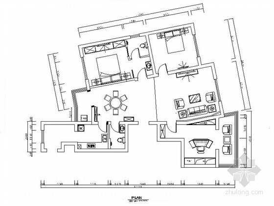 中式家装装修方案资料下载-仿古中式三居室家装室内装修图（含效果）