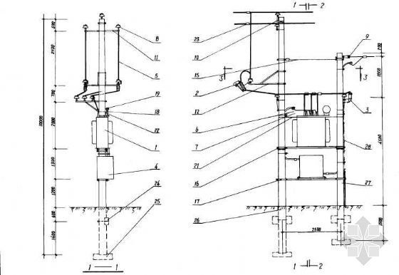 杆上变压器安装图