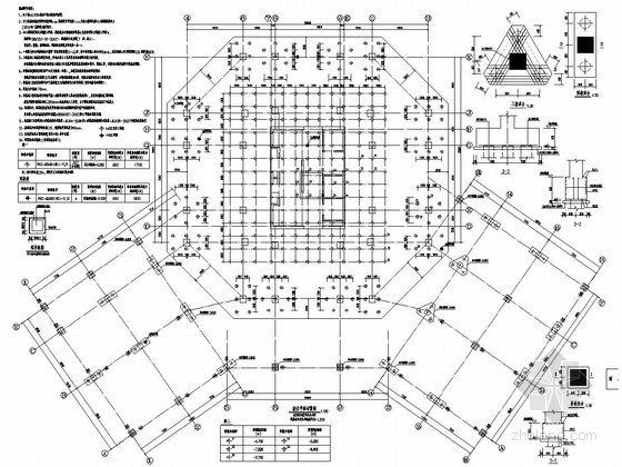 血液中心业务科研楼施工图资料下载-[云南]15层框架核心筒结构业务综合楼结构施工图