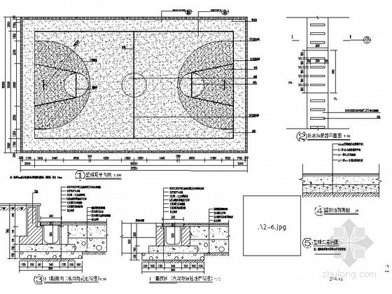 景观平面设计CAD资料下载-篮球场平面设计施工图