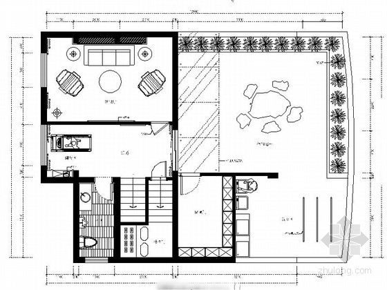 新中式风格cad图资料下载-[福建]新中式风格别墅室内装修CAD施工图（含效果）