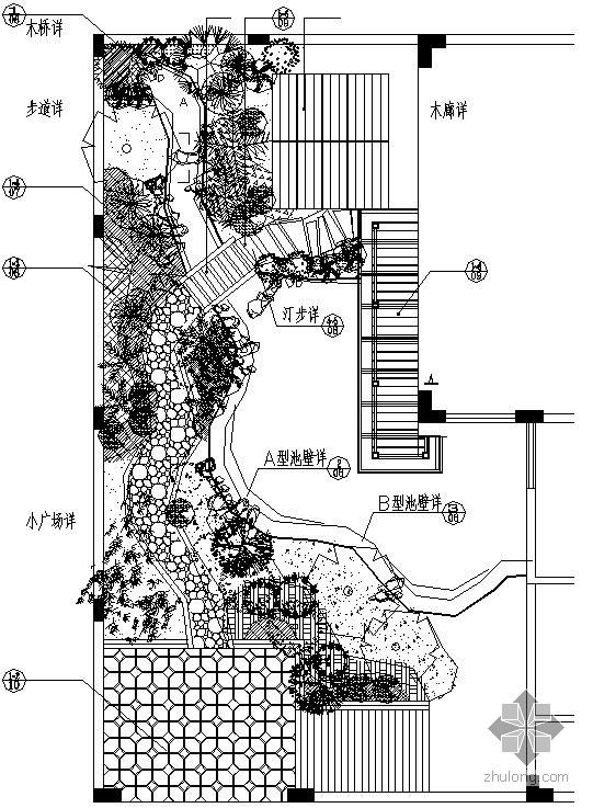 小庭院全套资料下载-广东小庭院景观设计施工图全套