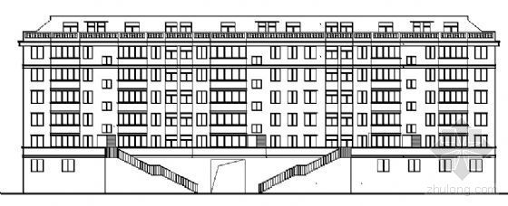 高层商住楼建筑方案图资料下载-某六层商住楼建筑方案图