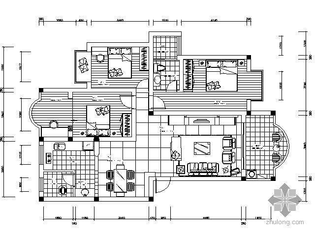 三室两厅含设计图资料下载-116平米三室两厅设计图