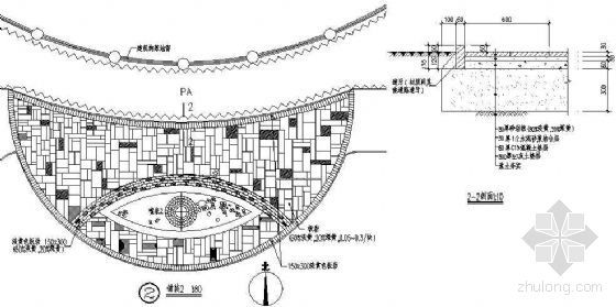 棕榈广场圆形景观资料下载-圆形广场铺装详图2