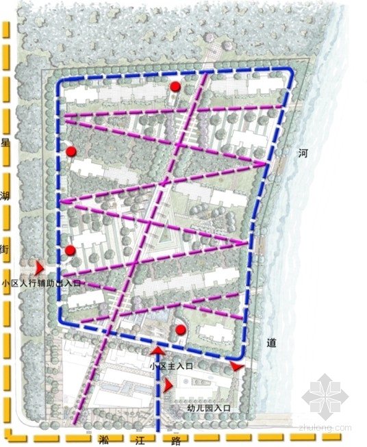 [江苏]住宅区规划及单体设计方案文本（国外知名建筑设计公司）-住宅区分析图