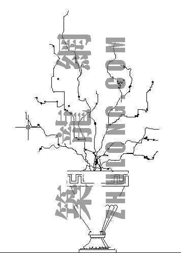 CAD植物图例立面图资料下载-盆景立面图 03
