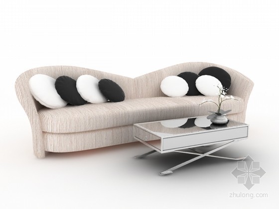 室外休闲沙发模型资料下载-现代休闲沙发3d模型下载
