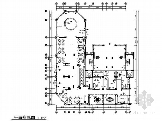 售楼处室外景观施工图资料下载-[杭州]某花园小区售楼处室内装修施工图