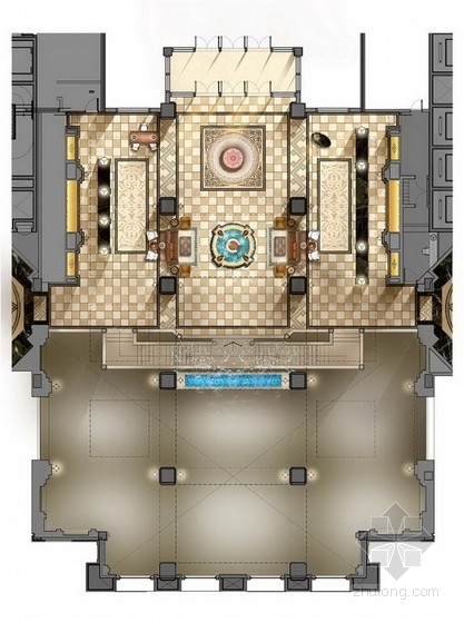 [中东]某豪华泰式五星度假酒店概念设计方案图-平面布置图 
