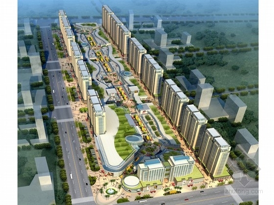 商业街主题资料下载-[江苏]现代风格商业街规划及商住楼设计方案文本