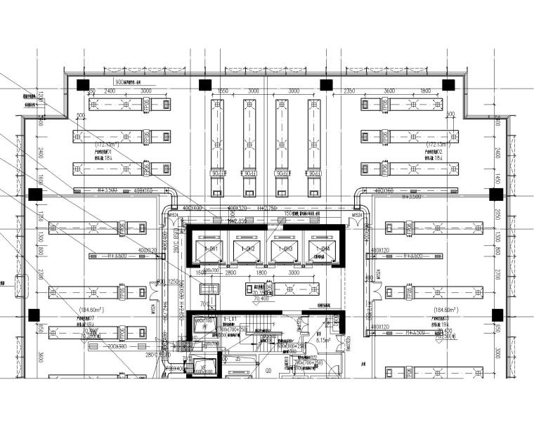 [广东]深圳某超高层建筑暖通施工图-高区空调通风防排烟平面图