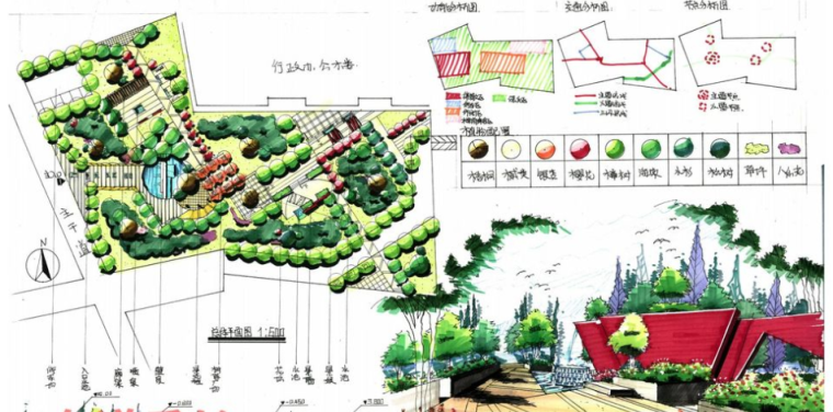 公园类快题手绘设计方案资料下载-50套园林绿地手绘快题设计方案