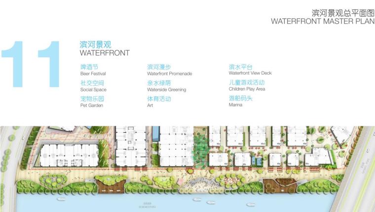 [上海]宝龙七宝滨河景观方案和屋顶景观设计（PDF+71页）-滨河景观总平面图