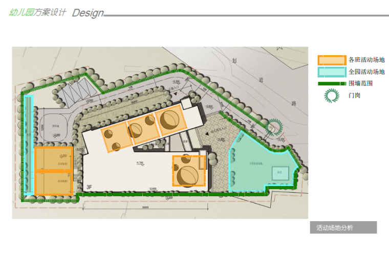 [安徽]散兵镇炯炀镇幼儿园建筑设计方案文本-活动场地分析