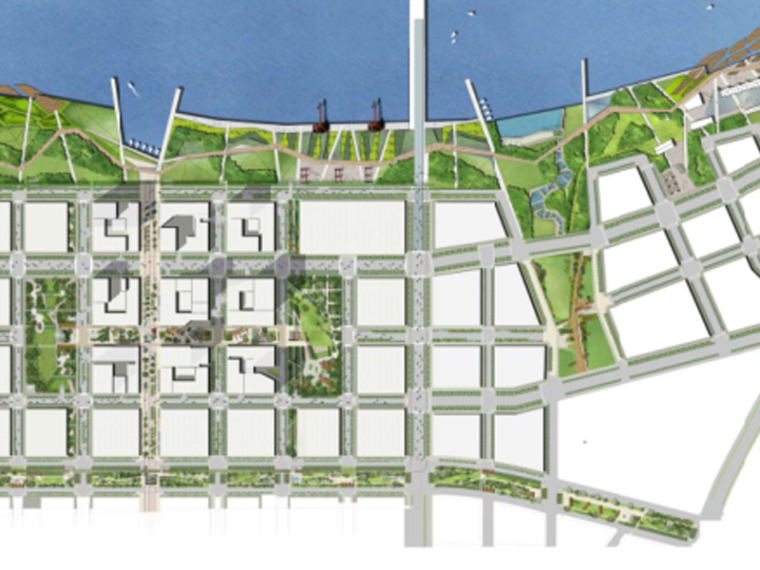 CBD城市公园设计资料下载-[天津]滨海新区CBD起步区总体景观方案设计（滨水，生态城市）