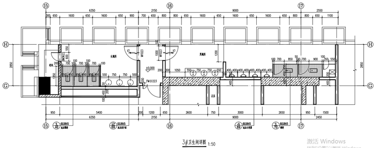 [独家]绿色建筑设计-长春智慧城市产业基地（一期）项目建筑施工图（PDF+CAD）-卫生间详图（2）