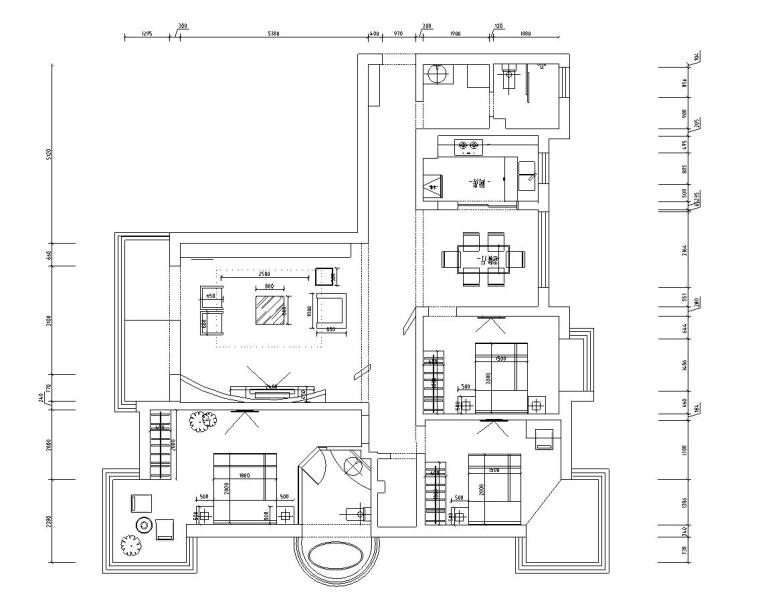 CAD全套家装平面布置图资料下载-现代风格家装(个性装修效果模型cad图纸)