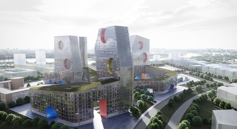 迪斯尼游乐园3d模型资料下载-莫斯科社区综合体建筑