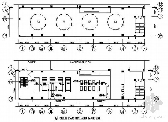 电子厂房暖通施工图资料下载-某电子厂冷冻水机房施工图