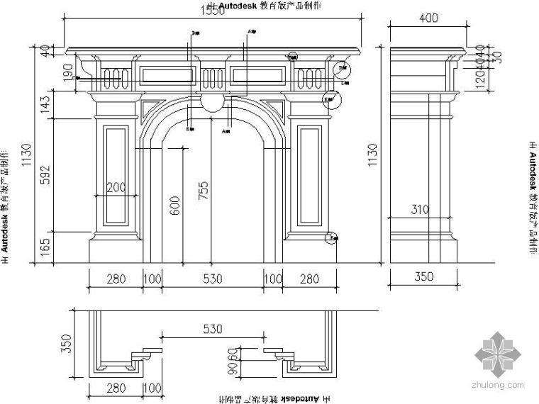 壁炉节点cad资料下载-欧式壁炉