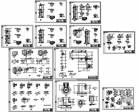 烟囱钢支架结构设计资料下载-某热能公司烟囱管架结构设计图