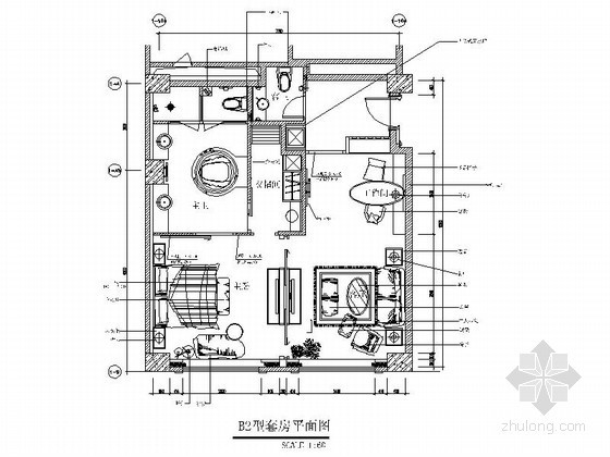 奢华欧式双床型客房资料下载-品牌酒店B2型现代客房室内装修图