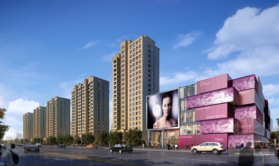 [上海]artdeco风格高层住宅区规划建筑设计方案文本（150张图纸 知-artdeco风格高层住宅区规划效果图