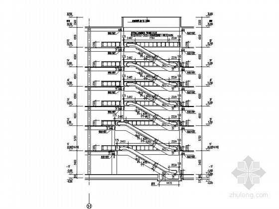 [黑龙江]高层现代风格建材城建筑设计施工图-高层现代风格建材城建筑设计剖面图