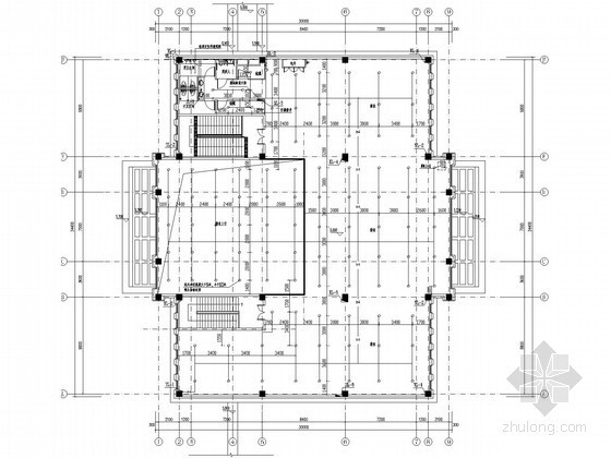 [江苏]100米商业住宅楼给排水图纸（含4栋楼、同层排水）-二层给排水平面图 
