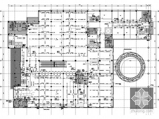 [浙江]科技办公楼空调通风及防排烟系统设计施工图（空气源热泵系统）-三层空调通风平面图