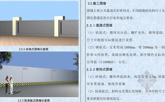 国企编制施工现场安全文明生产标准化图集(160页 图文并茂)-项目围墙做法图示 