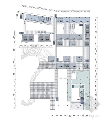 [深圳]大学文科教学楼建筑设计方案文本（结合坡地 设计优秀）-大学文科教学楼建筑设计方案平面图