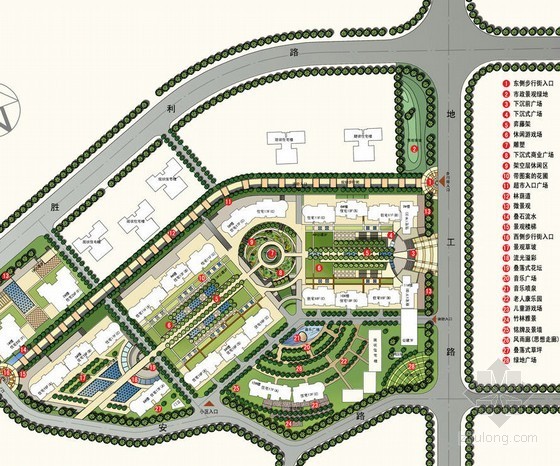 居住区儿童活动区手绘资料下载-辽宁居住区广场方案设计