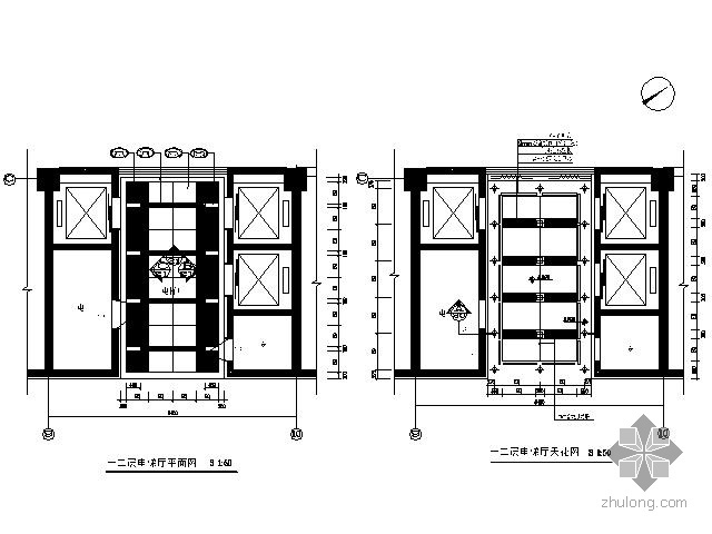 写字楼电梯方案资料下载-[北京]某写字楼电梯厅施工图（含效果）