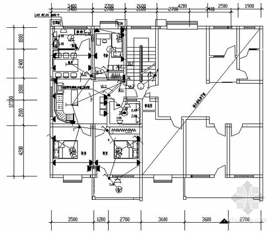 某多层住宅电气图纸资料下载-某多层住宅楼电气图纸