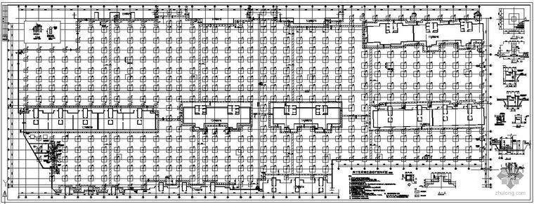 上海地下车库基础资料下载-某地下车库基础布置图及详图