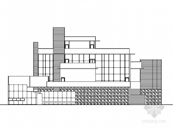 现代时尚三层别墅模型资料下载-某三层现代别墅建筑扩初图