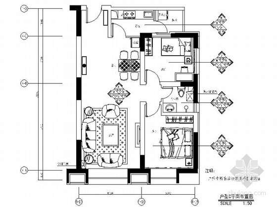 85平米两居室装修图纸资料下载-某电子世界两居室装修图