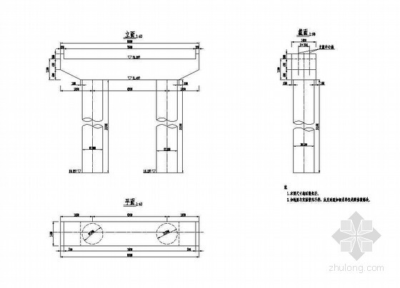 空心板桩柱式桥墩资料下载-2×12米预应力混凝土空心板桥墩构造节点详图设计