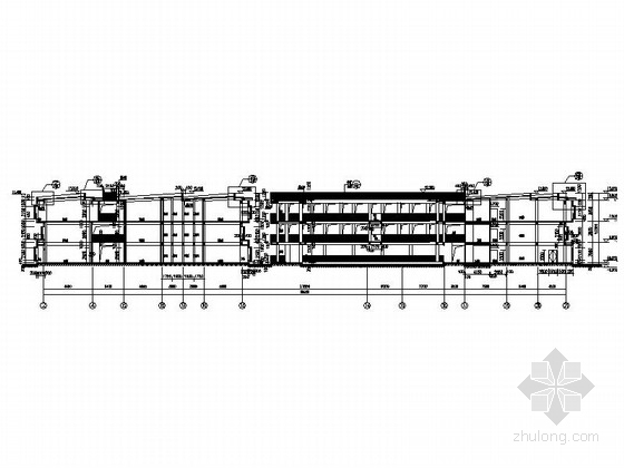 [广州]三层18班幼儿园建筑施工图-三层18班幼儿园建筑剖面图 