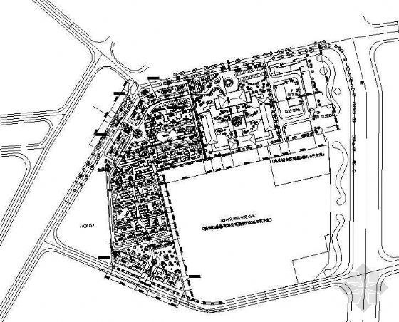 商住小区景观平面资料下载-某美食城及商住小区平面图