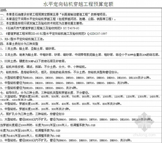 石化安装工程预算定额资料下载-水平定向钻机穿越工程预算定额