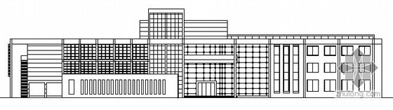 四层办公楼施工图带效果图资料下载-某三层办公楼建筑施工图(带效果图)