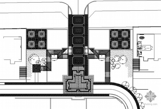 迪士尼景观CAD资料下载-某小区入口景观cad图纸